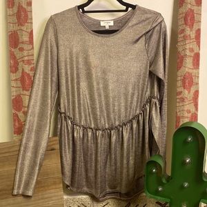 Metallic Umgee Long Sleeve Blouse